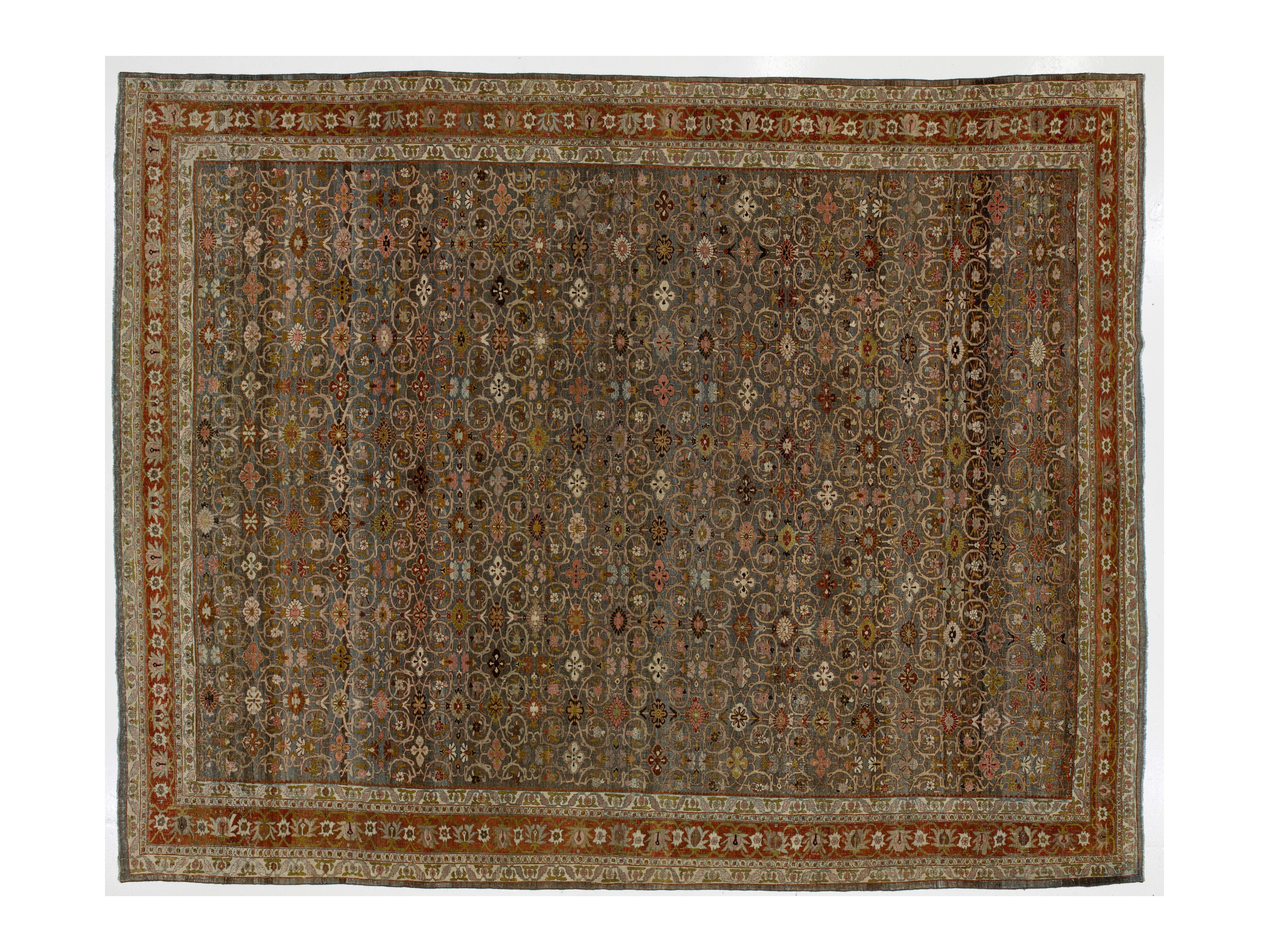 Antique Bidjar Wool Rug 12 X 15