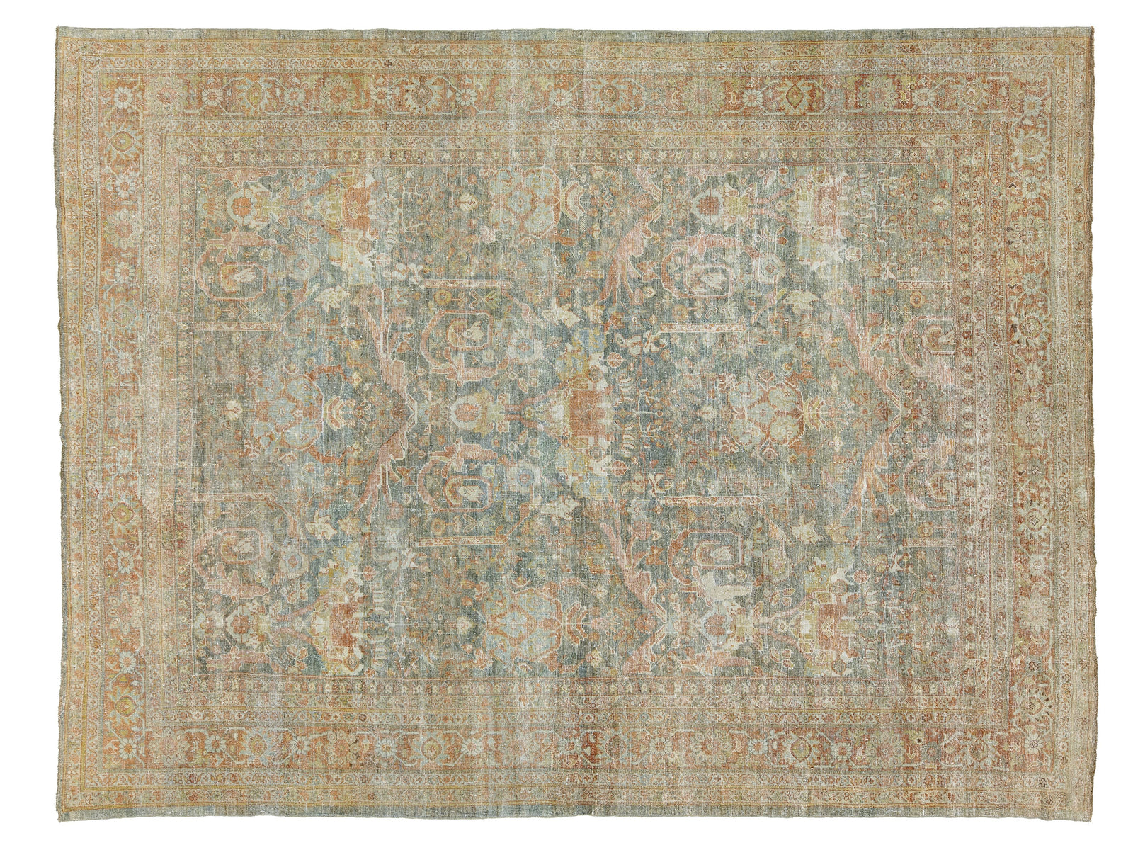 Antique Mahal Wool Rug 10 X 13