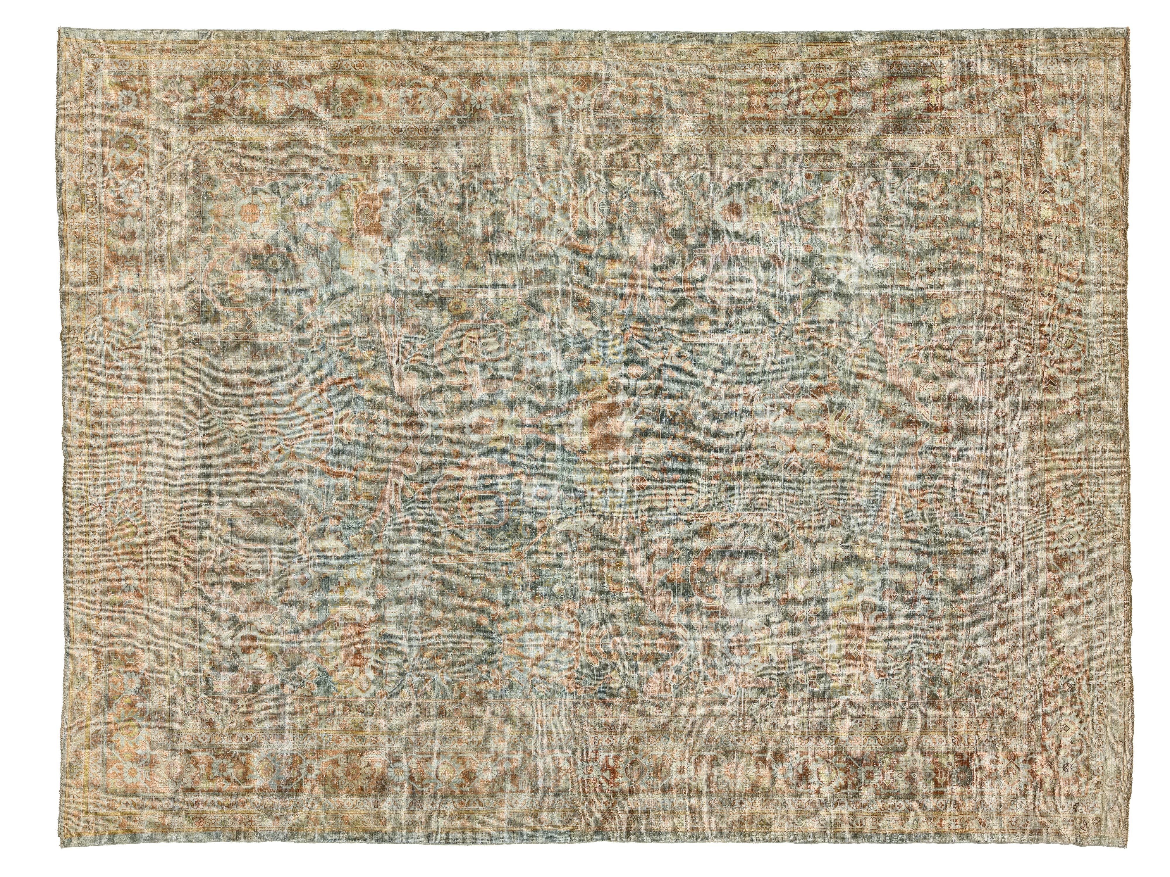 Antique Mahal Wool Rug 10 X 13
