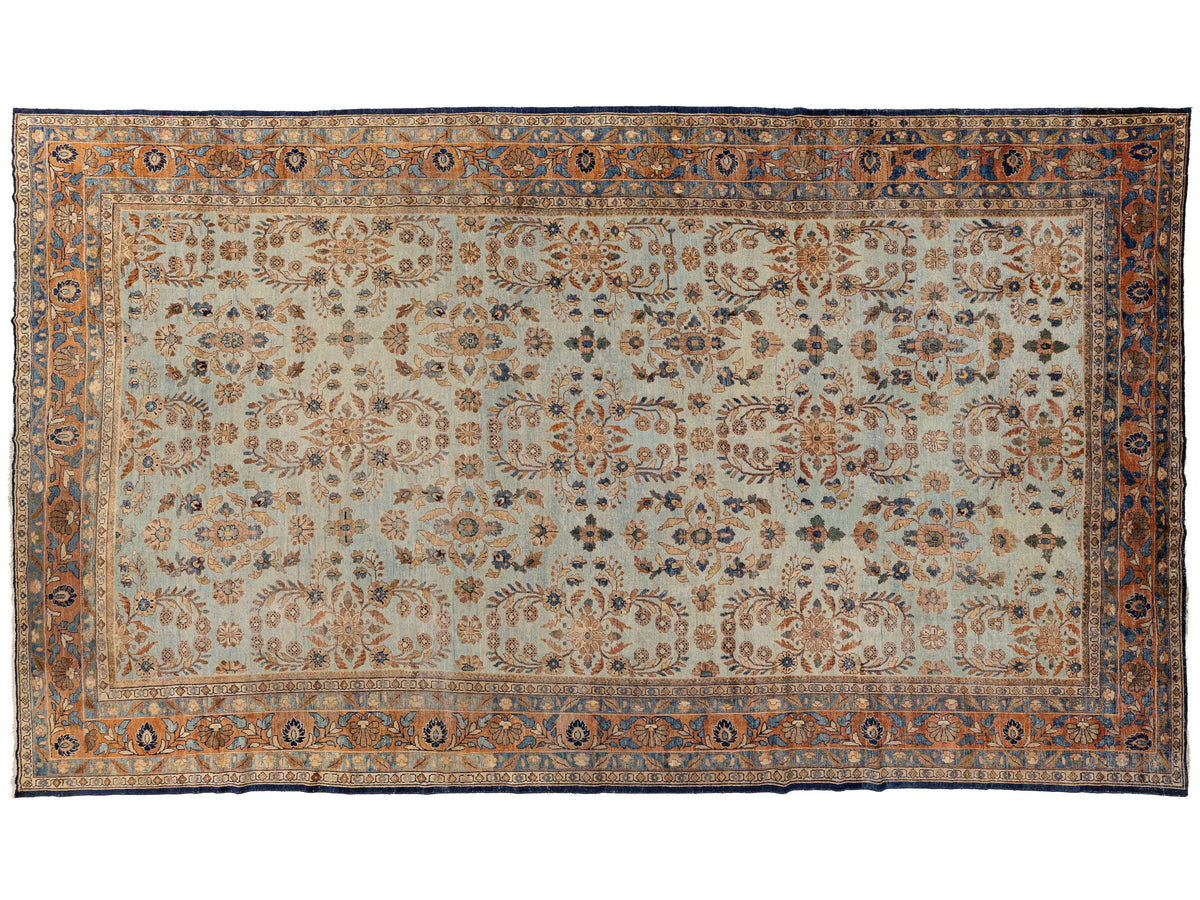 Antique Mahal Wool Rug 11 X 19