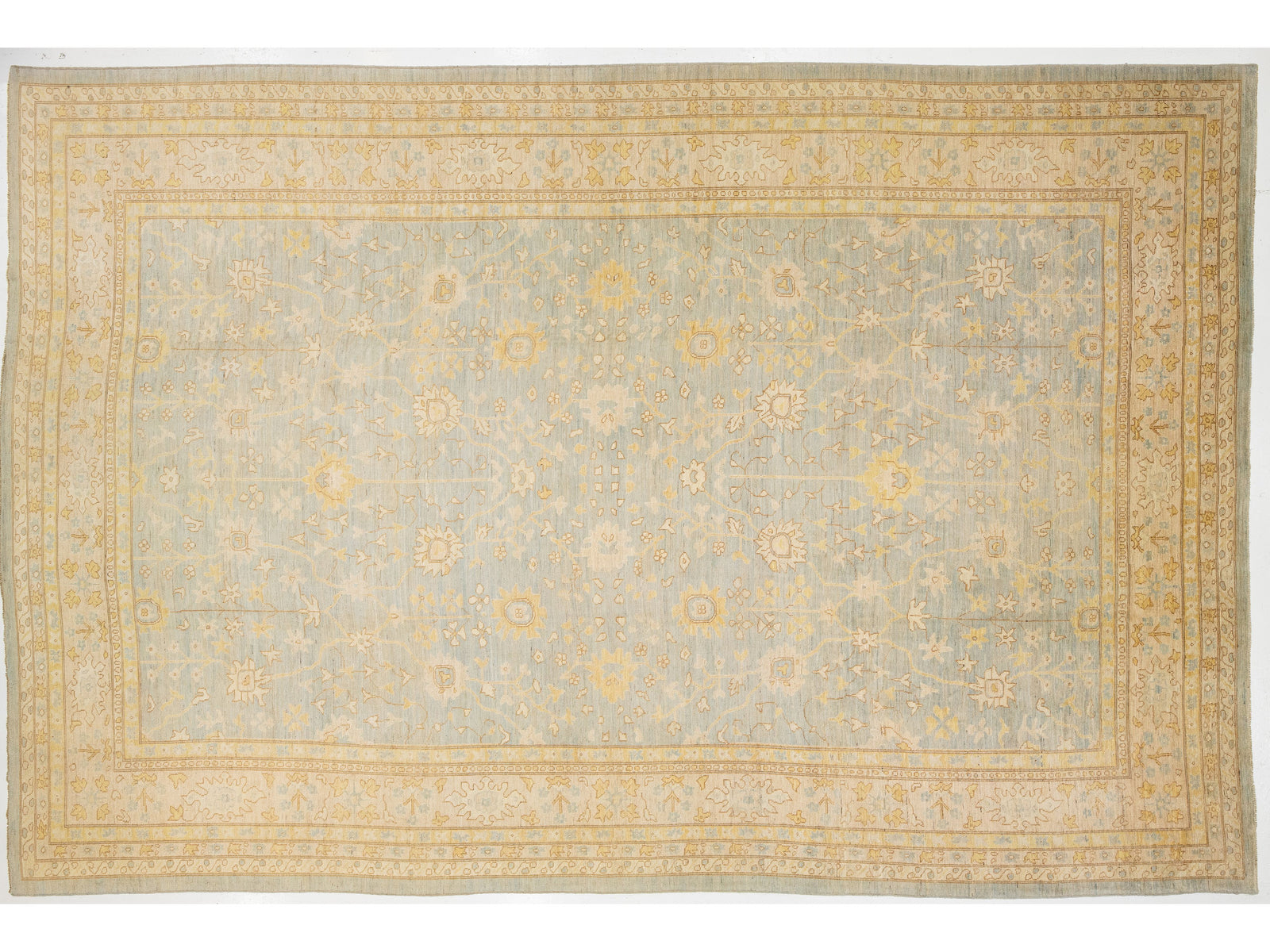 Modern Oushak Wool Rug 15 X 23