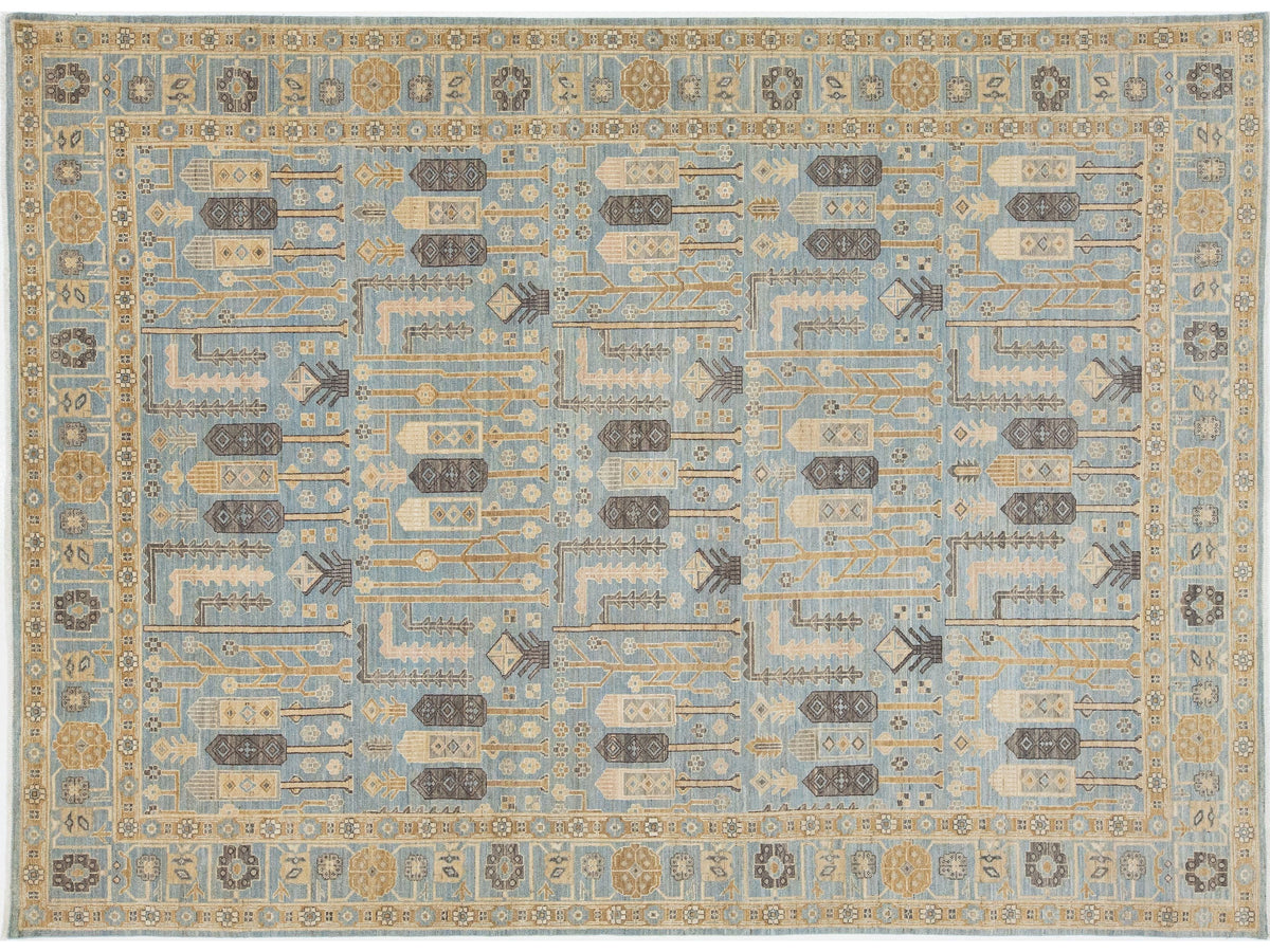 Modern Khotan Wool Rug 9 X 12
