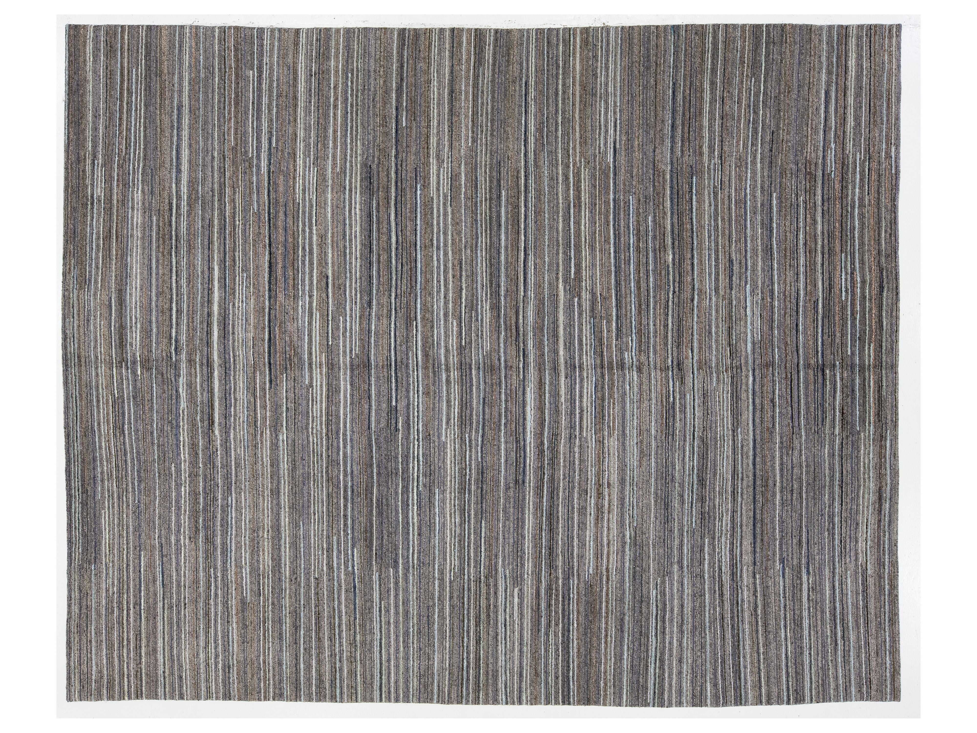 Modern Indian Wool Rug 12 X 15