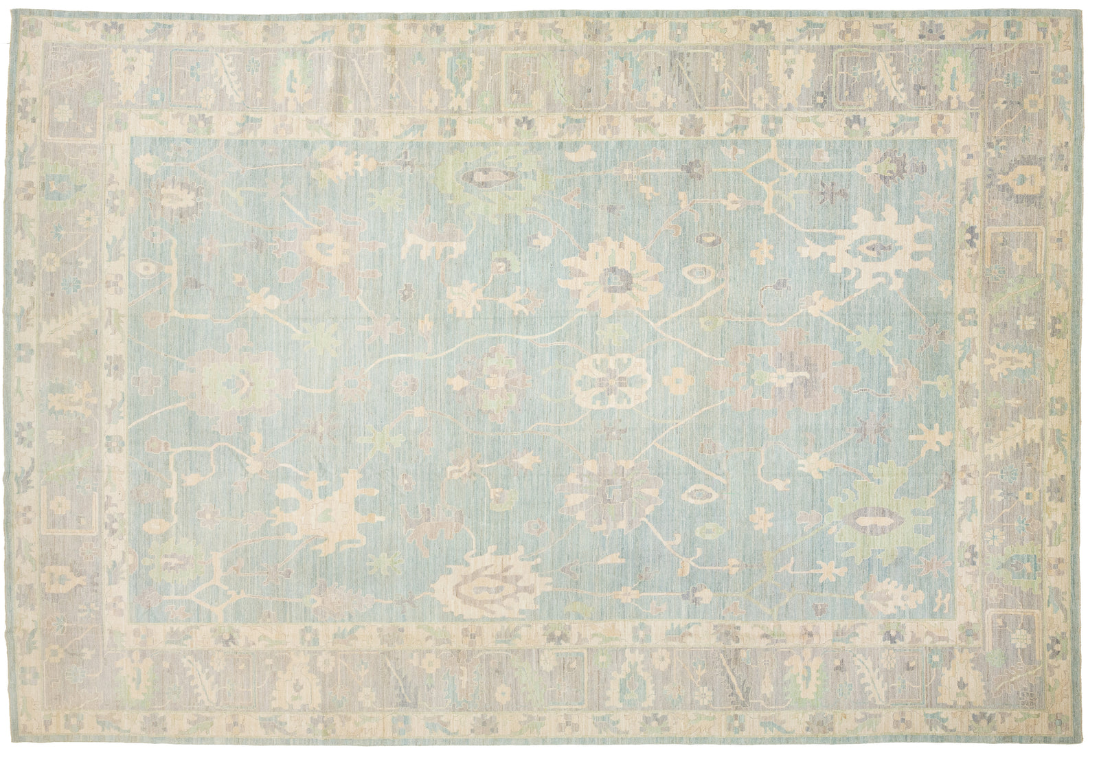 Modern Oushak Wool Rug 14 X 20