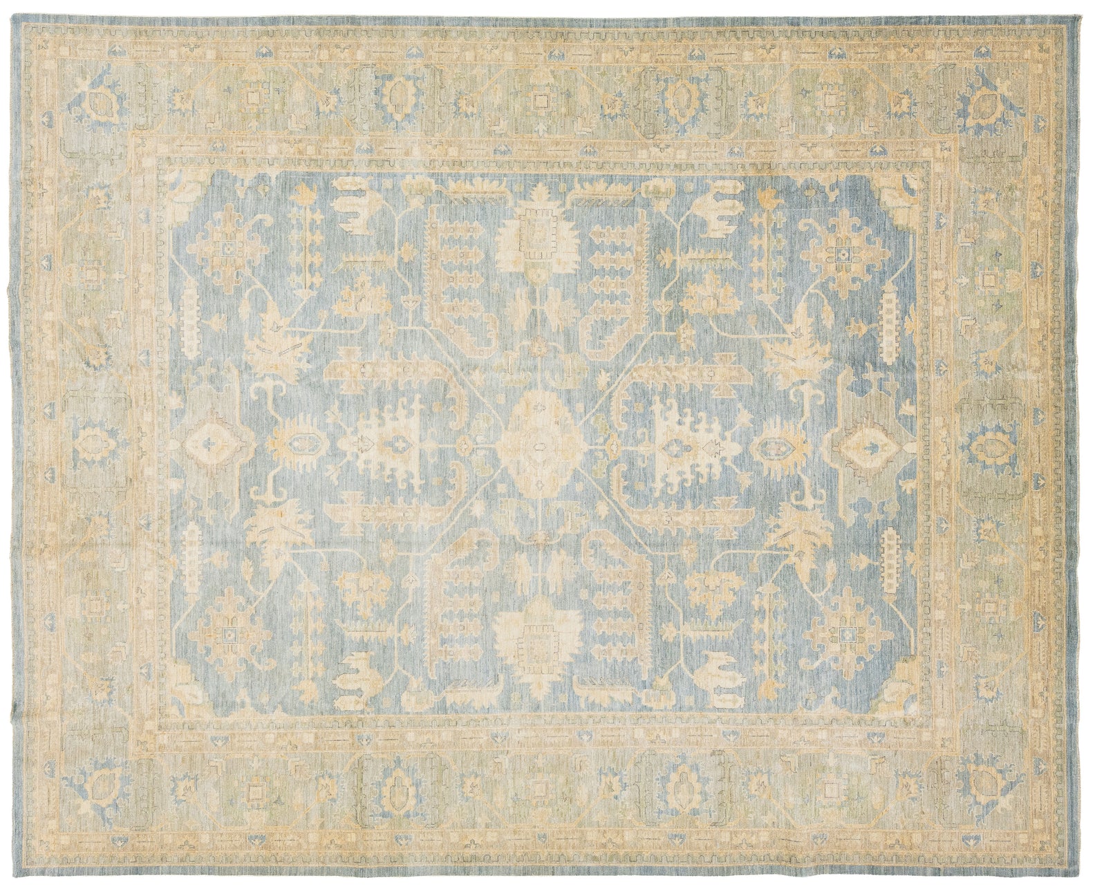 Modern Oushak Wool Rug 12 X 15