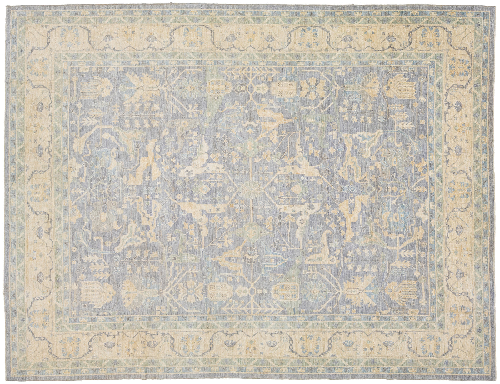 Modern Oushak Wool Rug 12 X 16
