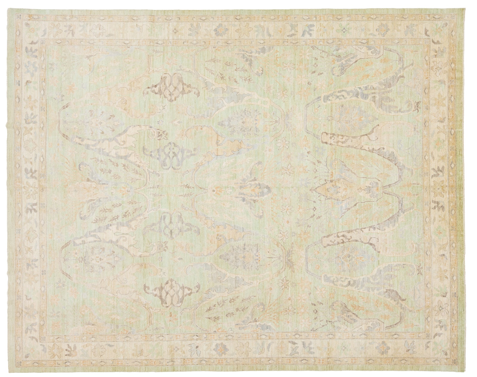 Modern Oushak Wool Rug 12 X 15
