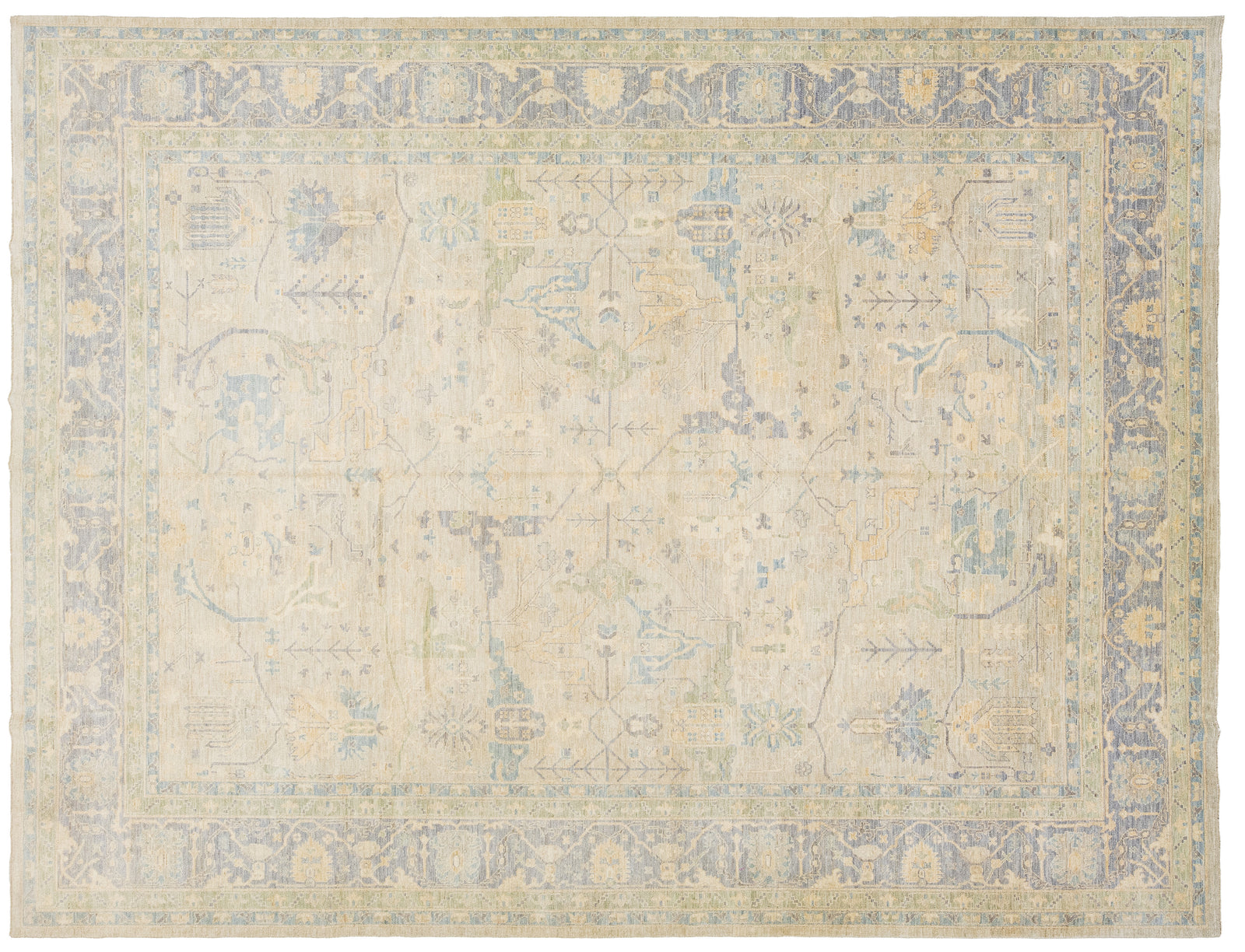 Modern Oushak Wool Rug 12 X 16