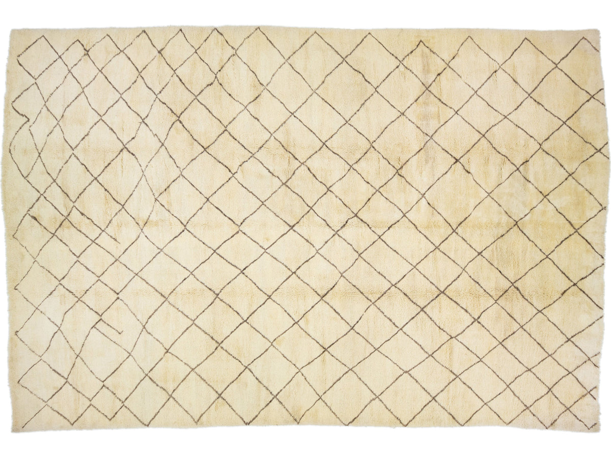 Modern Moroccan Wool Rug 14 X 21