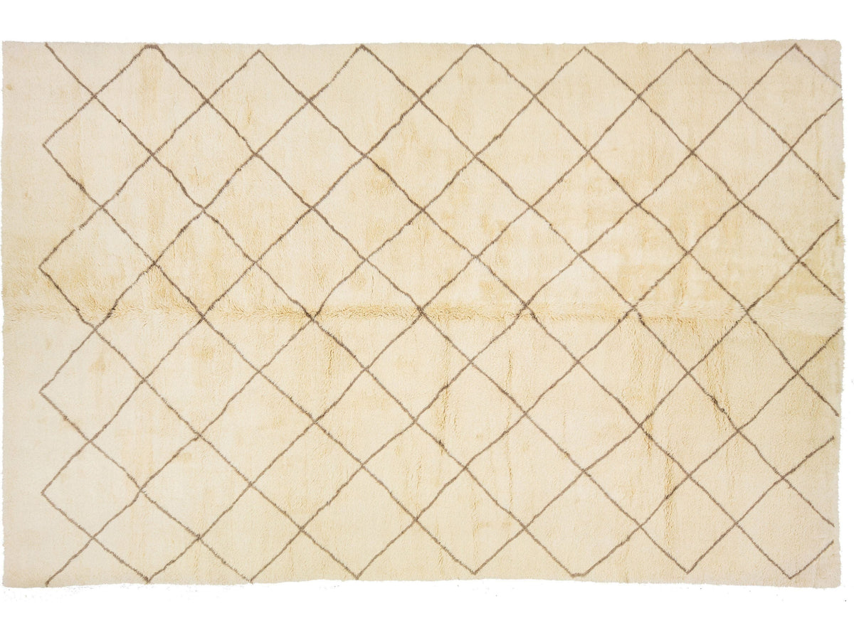 Modern Moroccan Wool Rug 11 X 17
