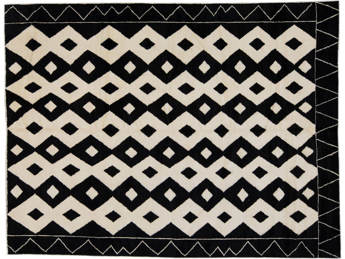 Modern Moroccan Wool Rug 9 X 12