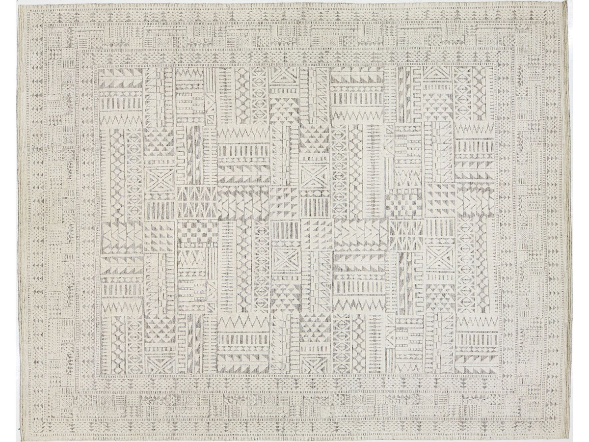 Modern Moroccan Wool Rug 12 X 15