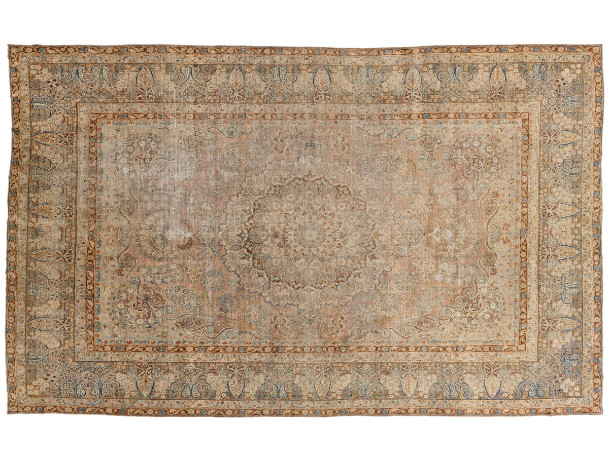 Antique Kerman Wool Rug  12 X 19