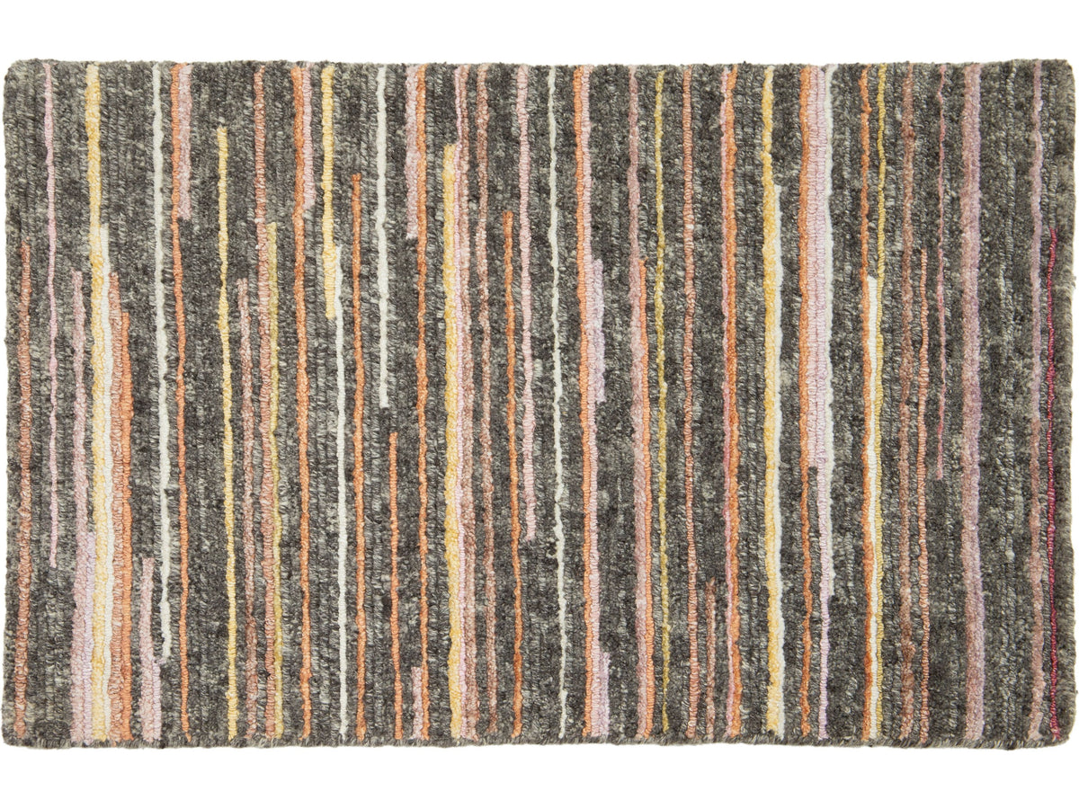 Modern Wool and Viscose Custom Rug