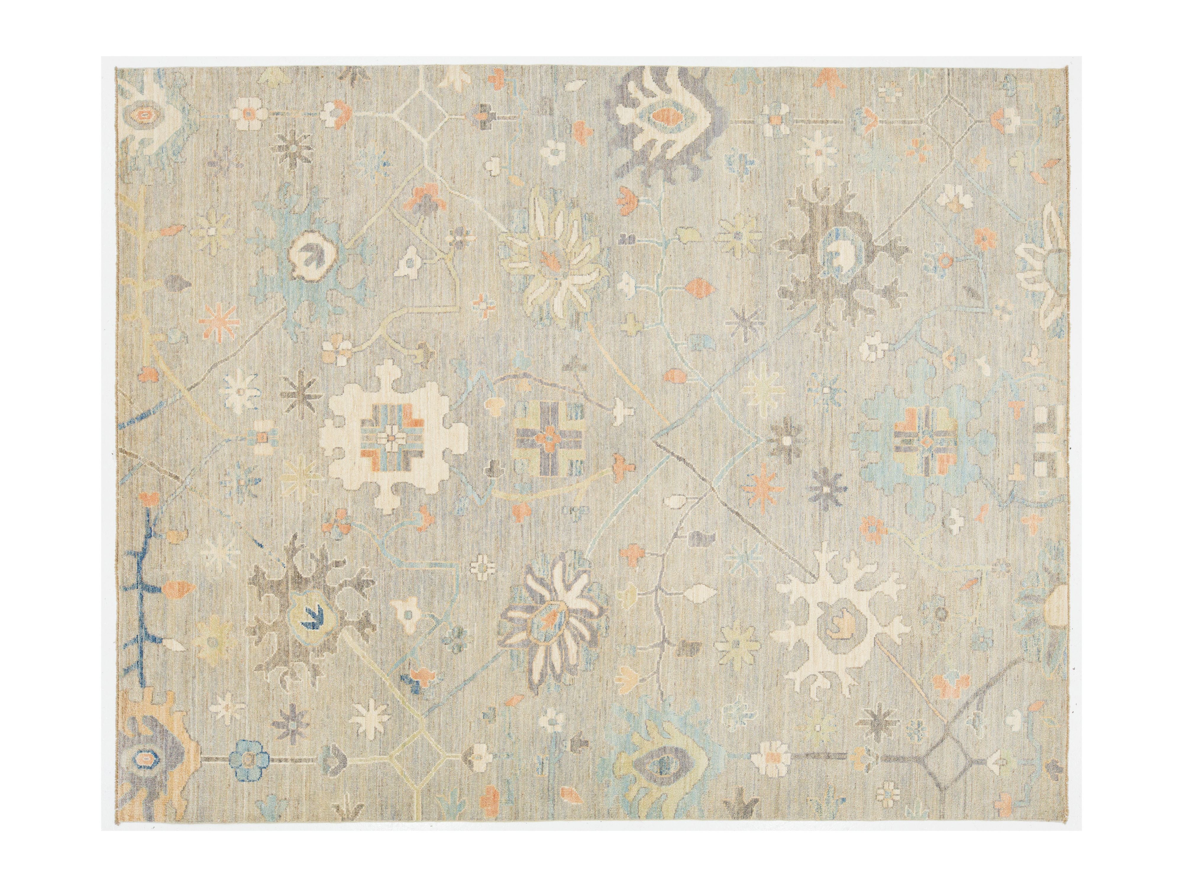Modern Oushak Wool Rug 8 X 10