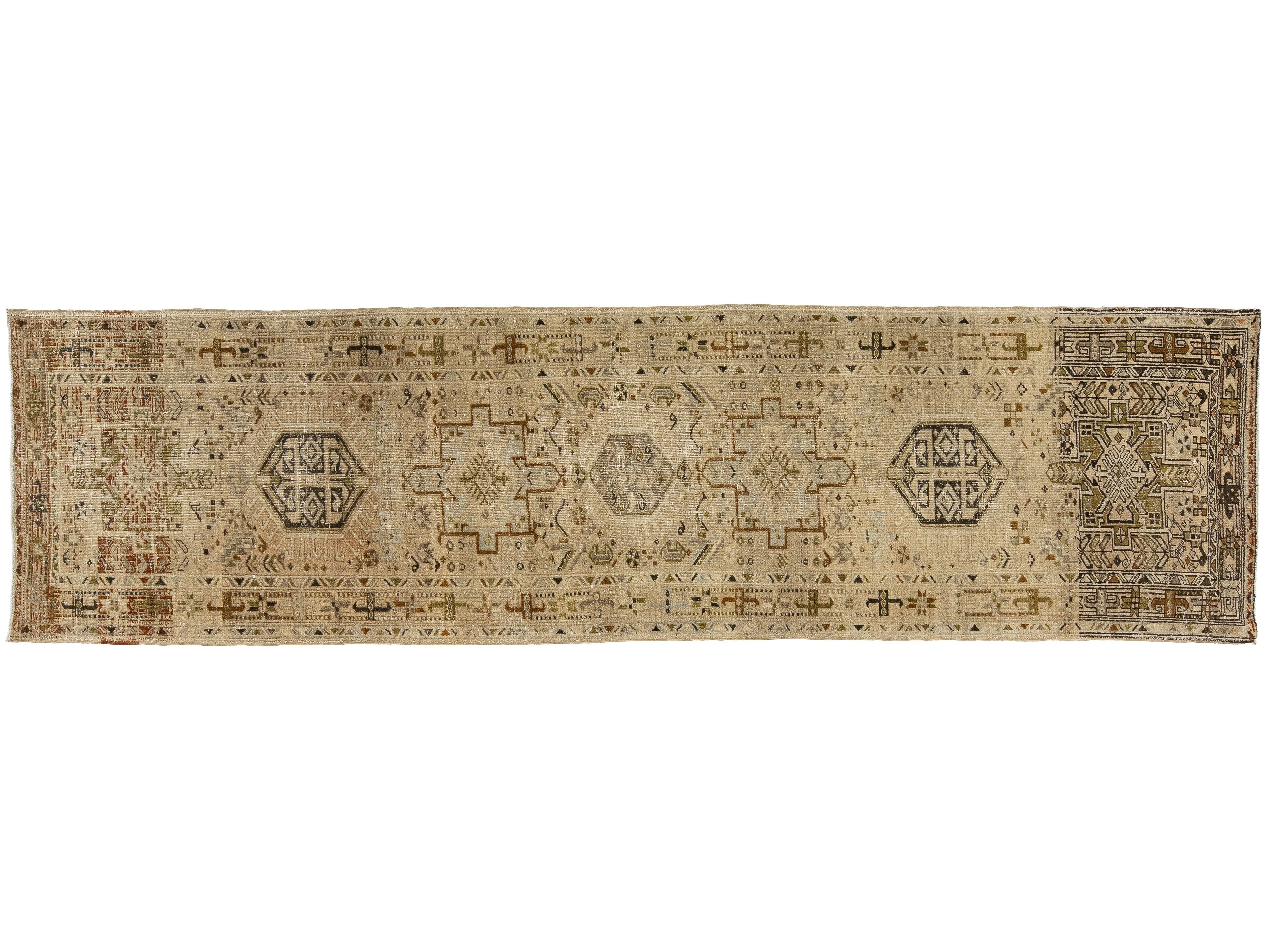 Antique Heriz Wool Runner 3 X 11