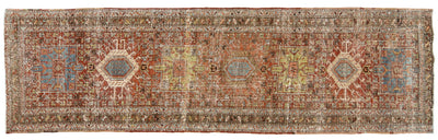 Antique Heriz Wool Runner 3 X 10