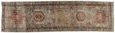 Antique Heriz Wool Runner 3 X 10