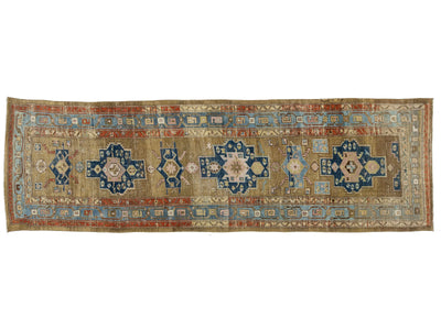 Antique Heriz Wool Runner 4 X 11