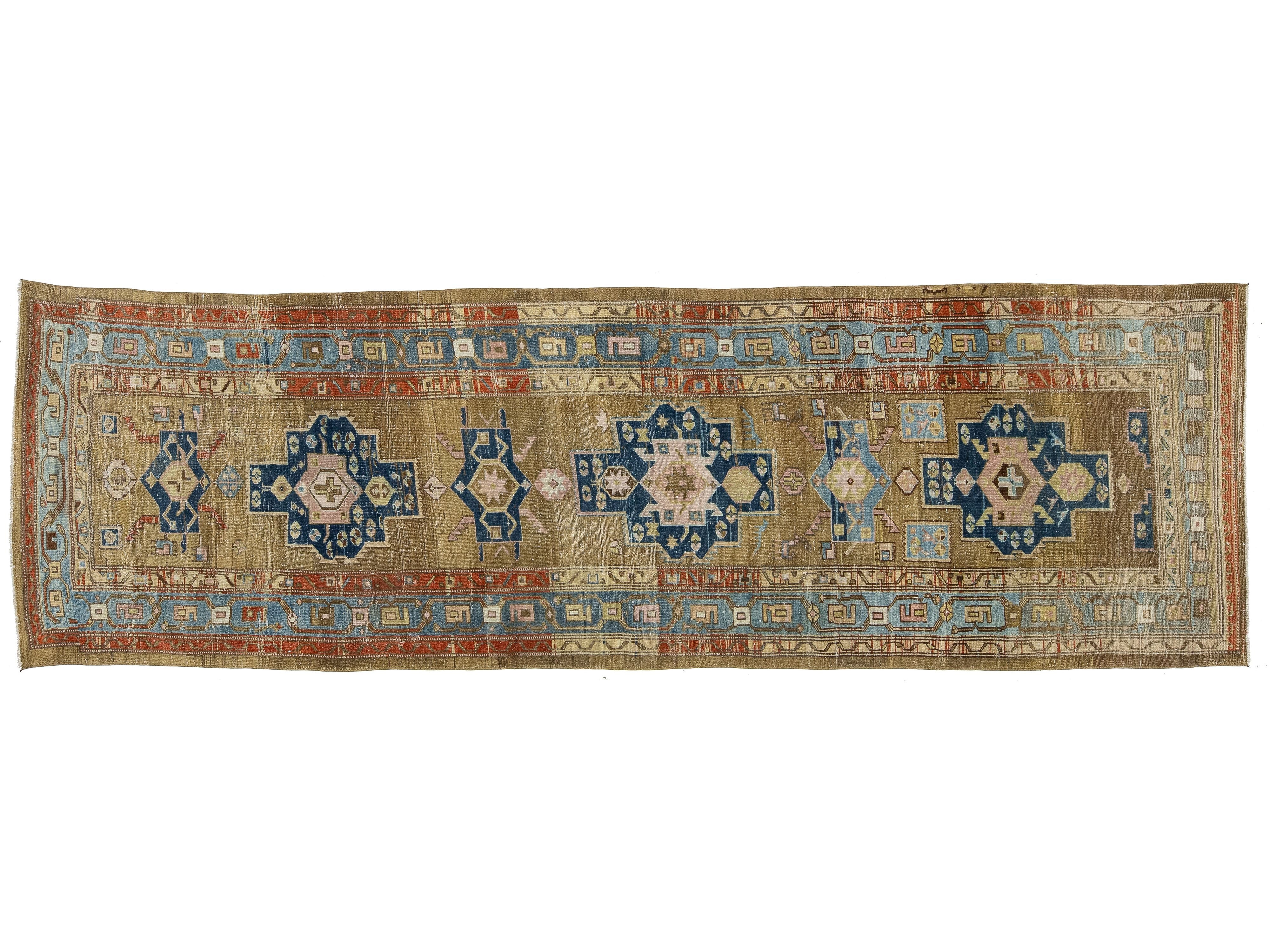 Antique Heriz Wool Runner 4 X 11