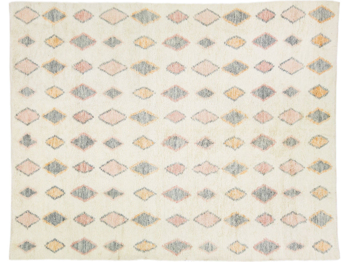 Modern Moroccan Wool Rug 11 X 14