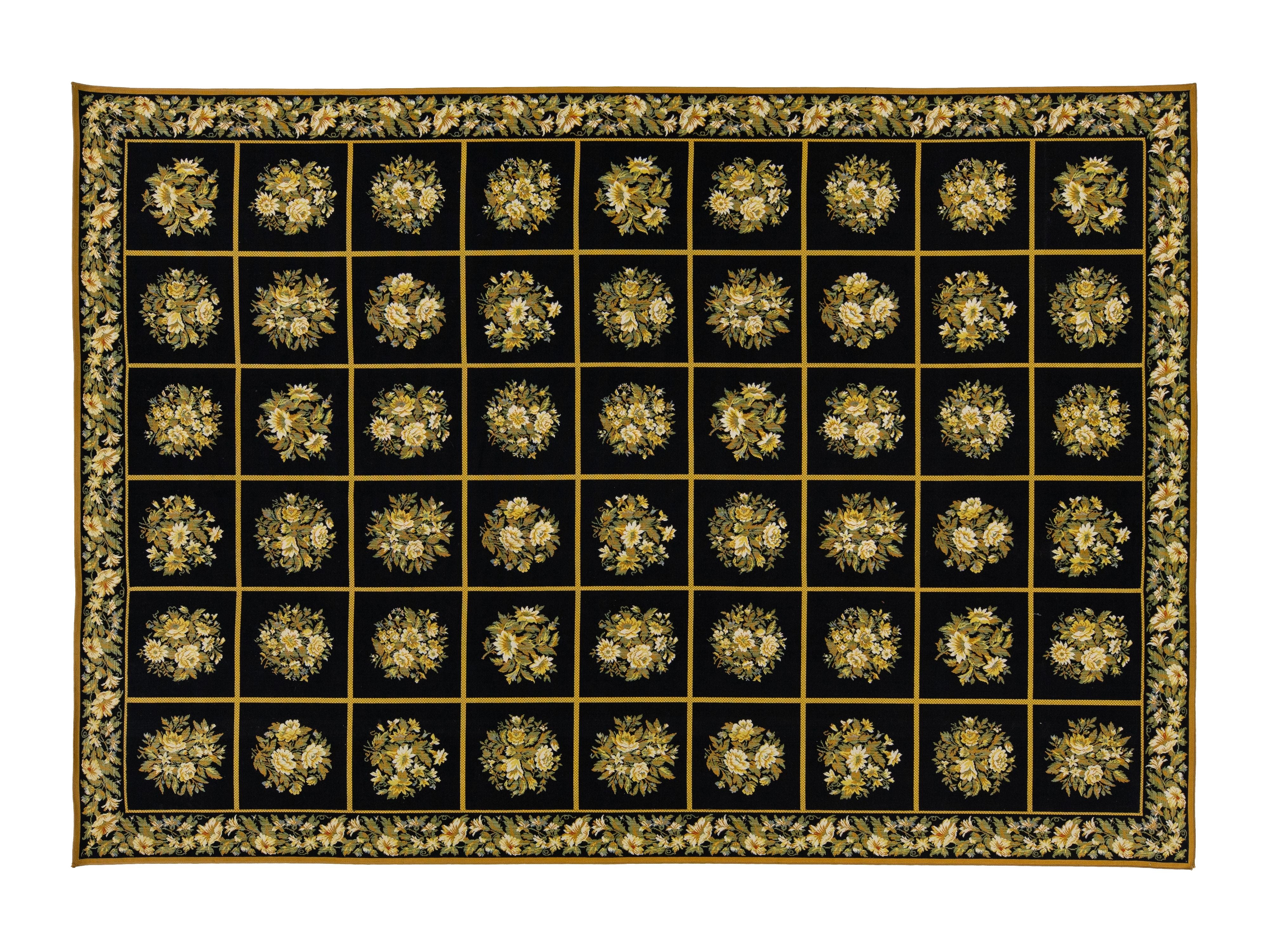 Vintage French Aubusson Wool Rug 11 X 16