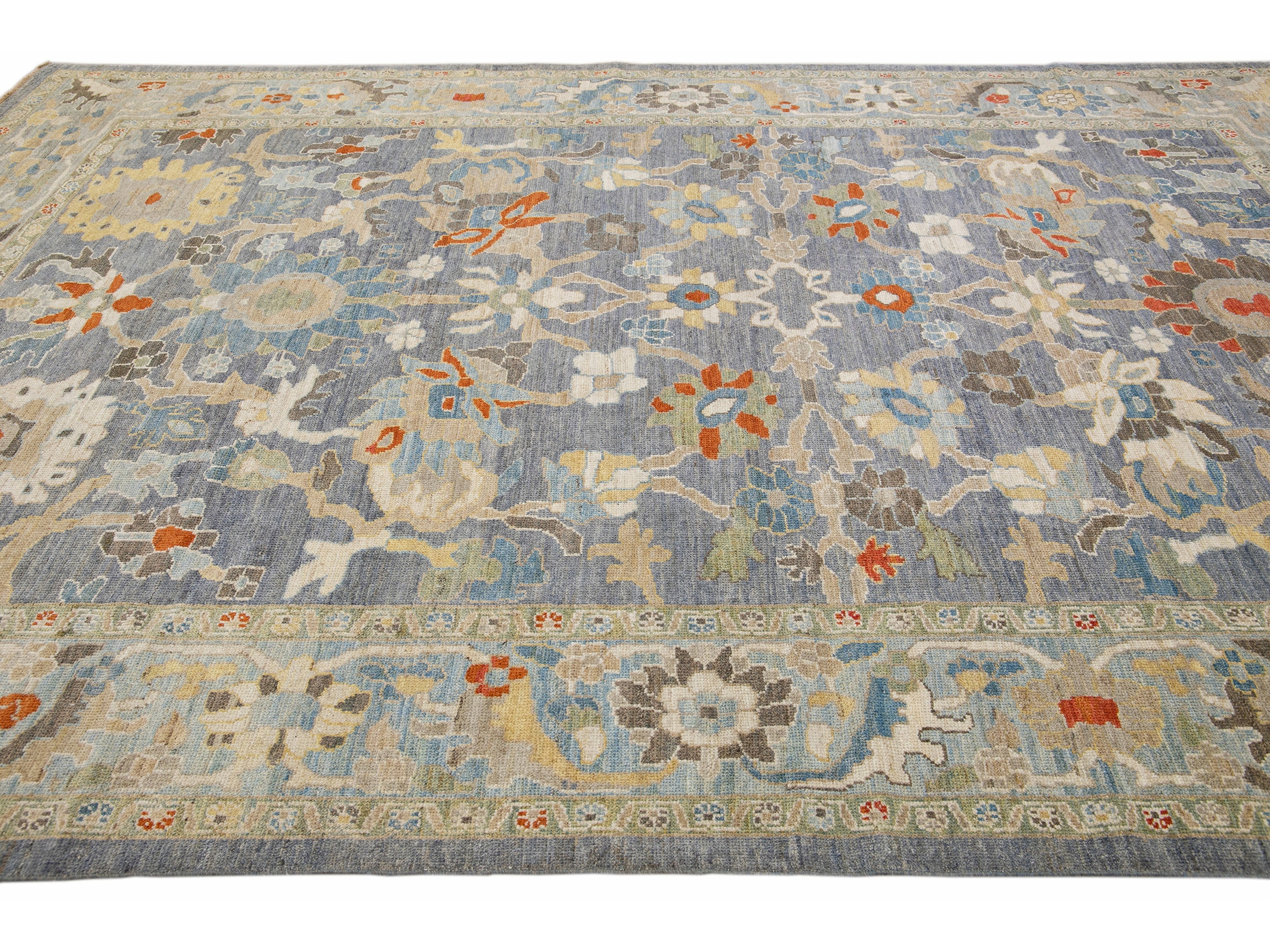 Modern Sultanabad Wool Rug 9 X 13
