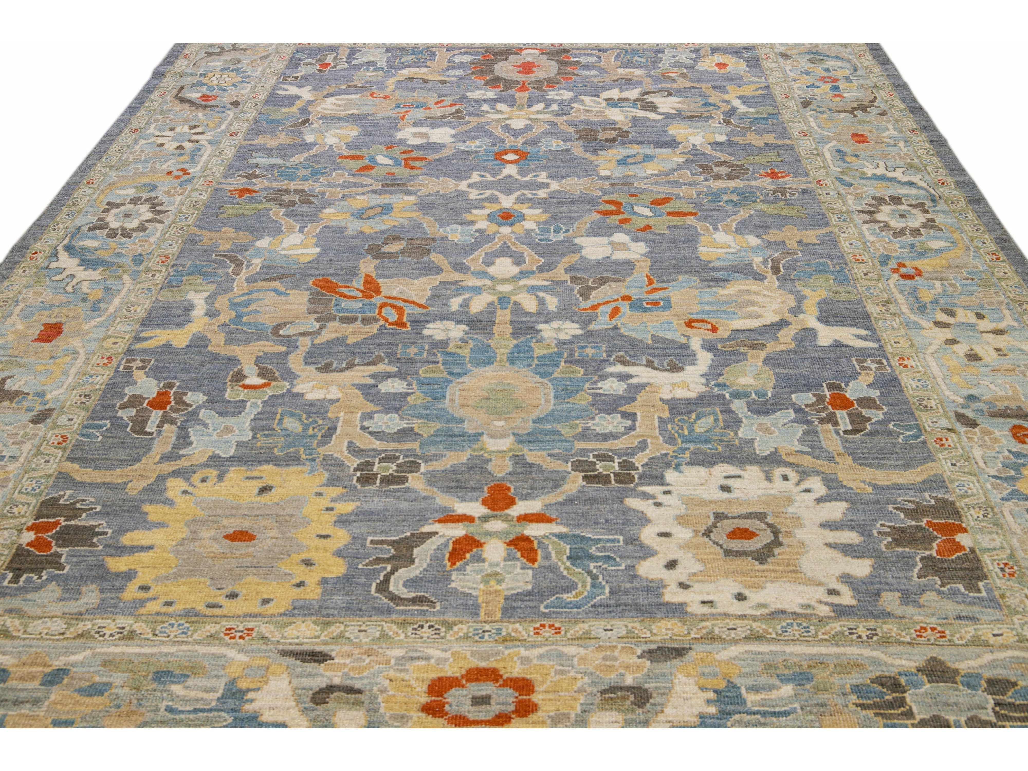 Modern Sultanabad Wool Rug 9 X 13