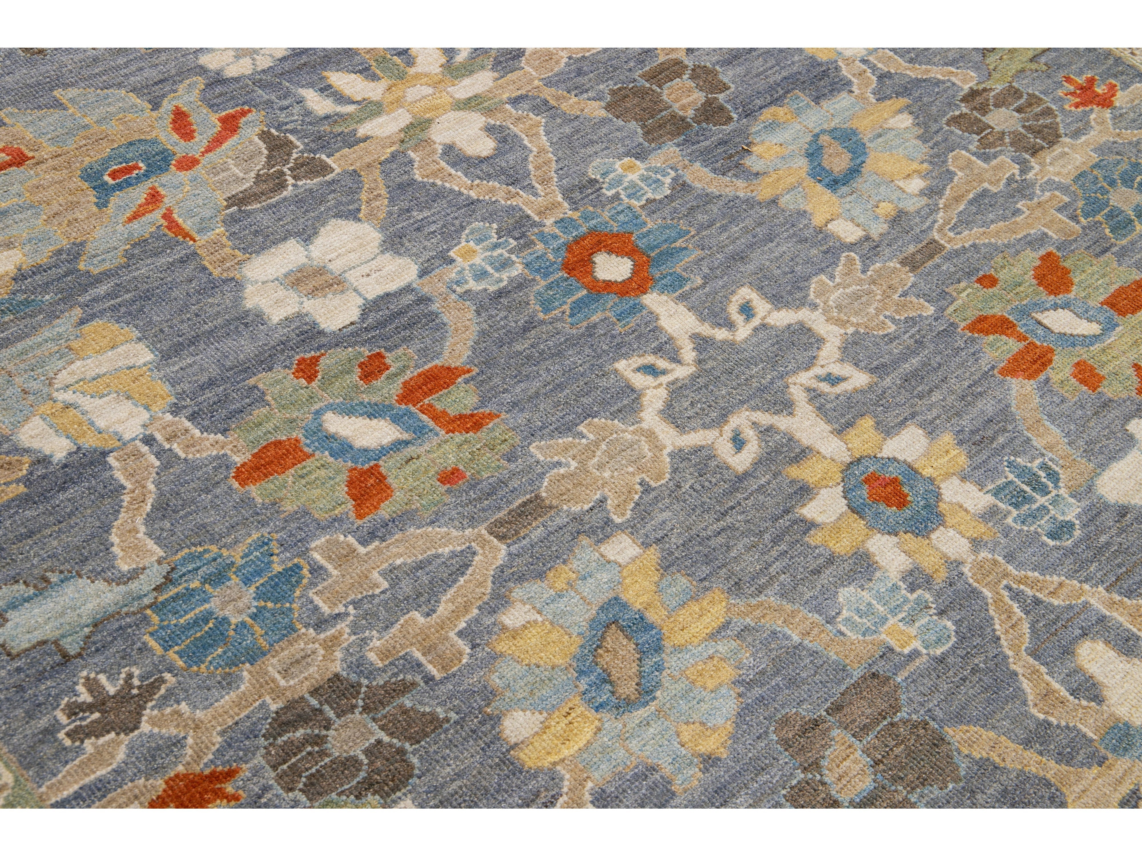Modern Sultanabad Wool Rug 9 X 13