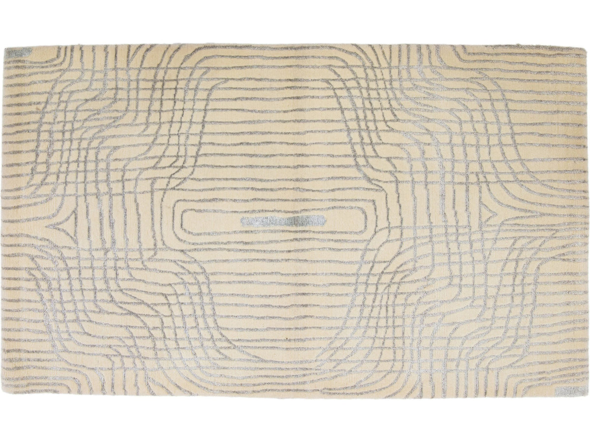 Contemporary Wool and Bamboo Silk Custom Rug