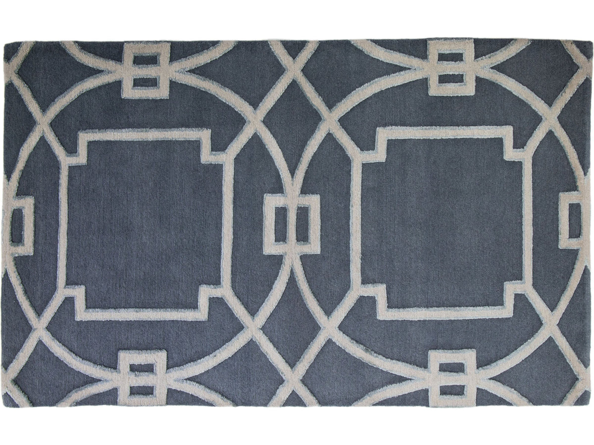 Contemporary Wool and Silk Custom Rug
