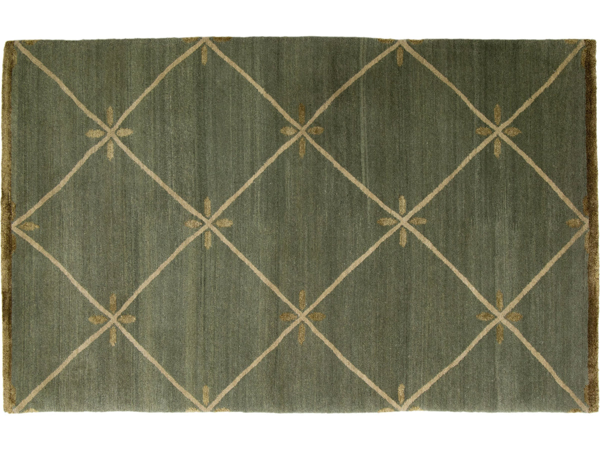 Contemporary Wool and Silk Custom Rug