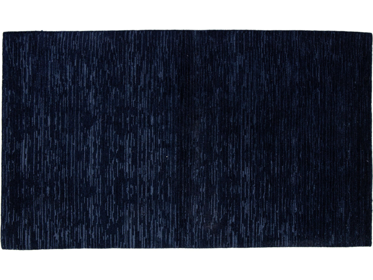 Contemporary Wool and Bamboo Silk Custom Rug