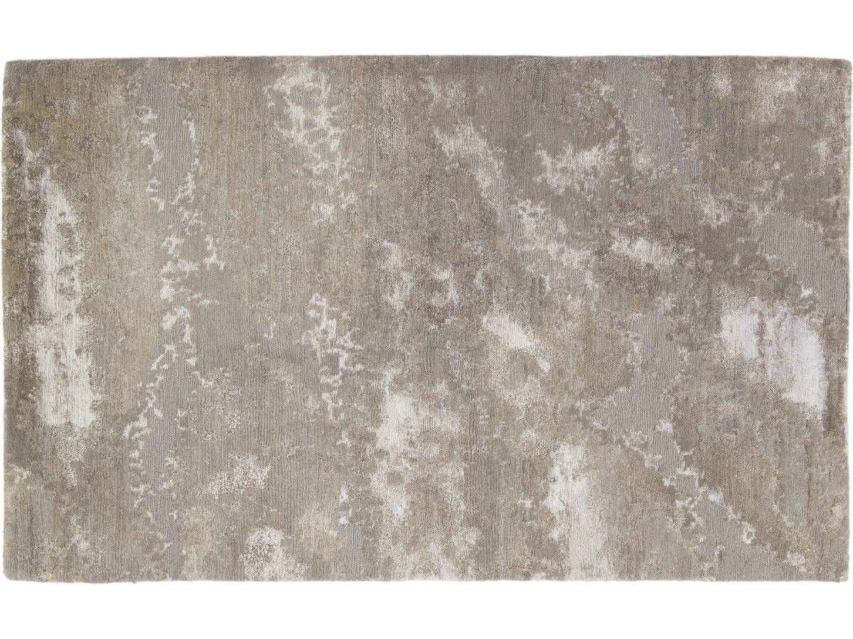 Contemporary Wool, Bamboo Silk and Linen Custom Rug