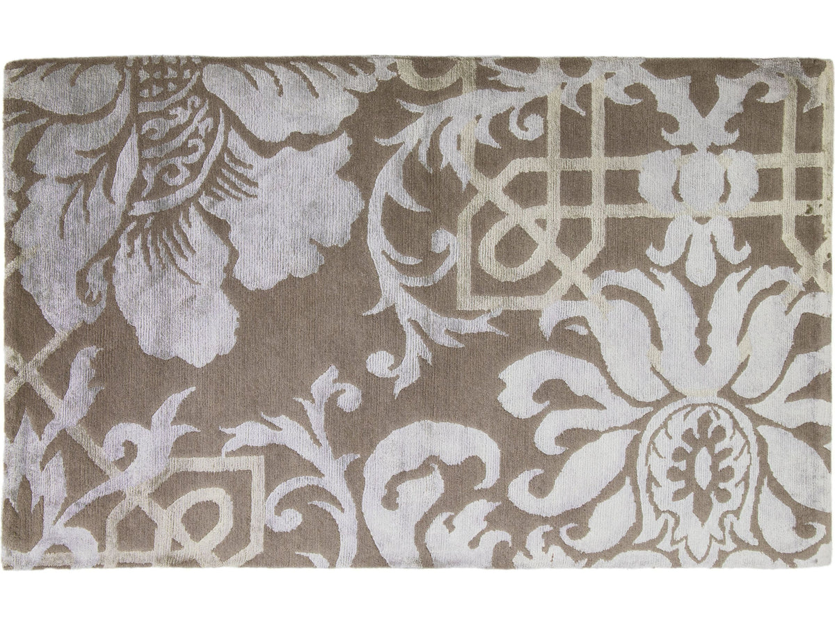 Contemporary Wool and Silk Custom Rug