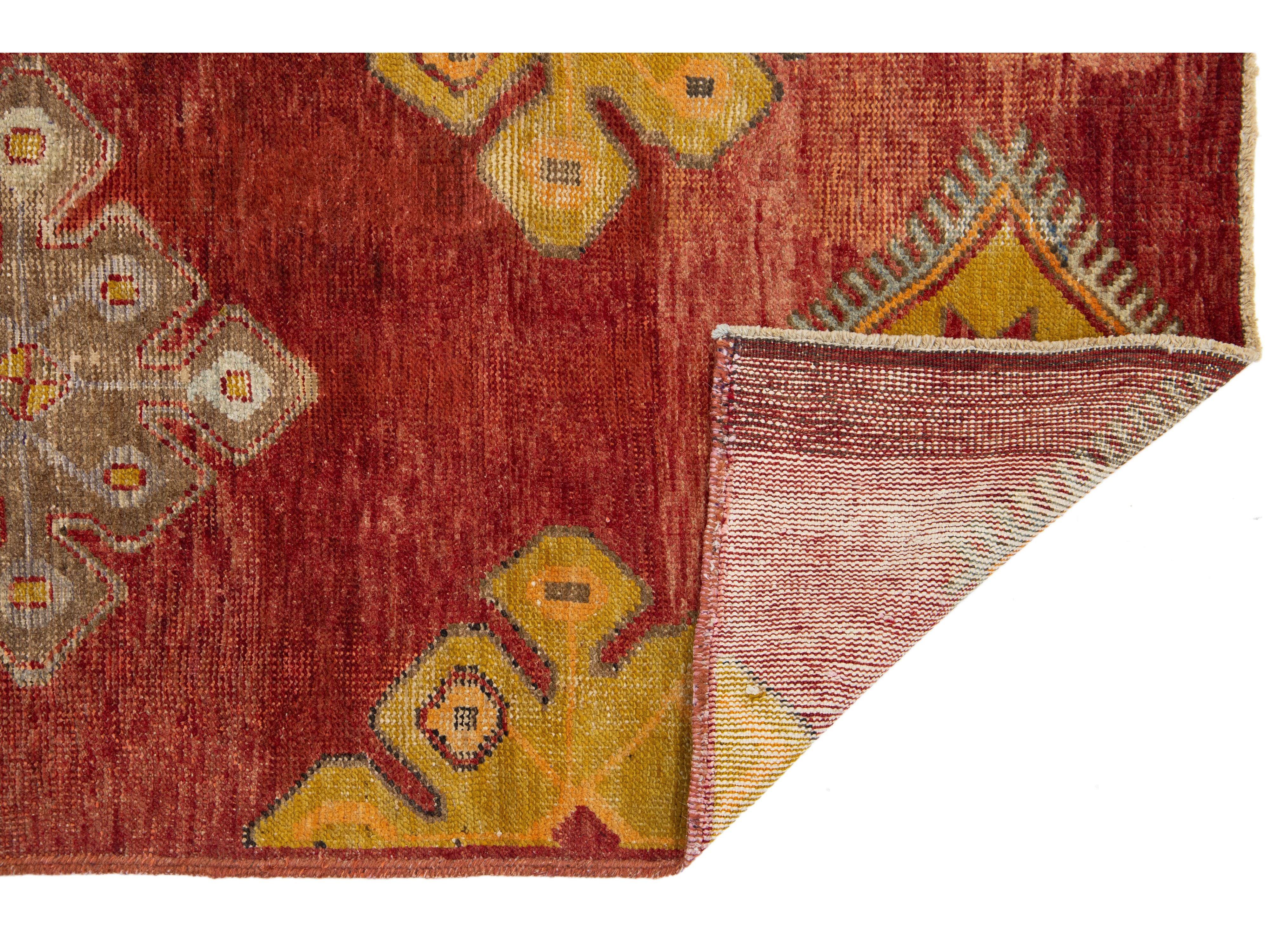 Vintage Turkish Anatolian Wool Runner Rug 2 X 7