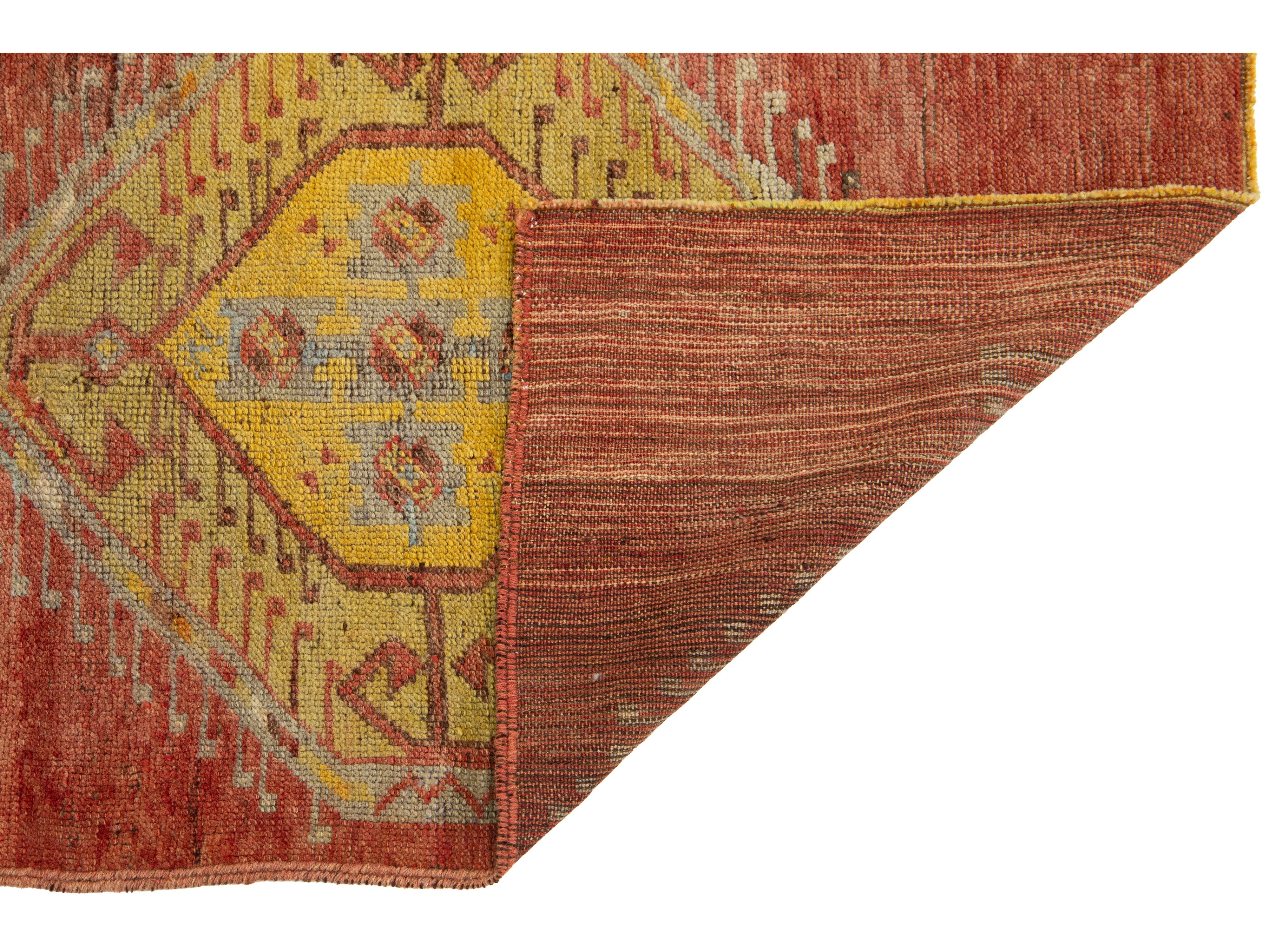 Vintage Turkish Anatolian Wool Runner Rug 3 X 7