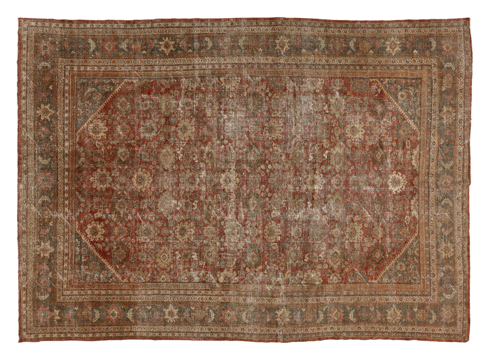 Antique Mahal Wool Rug 10 X 14