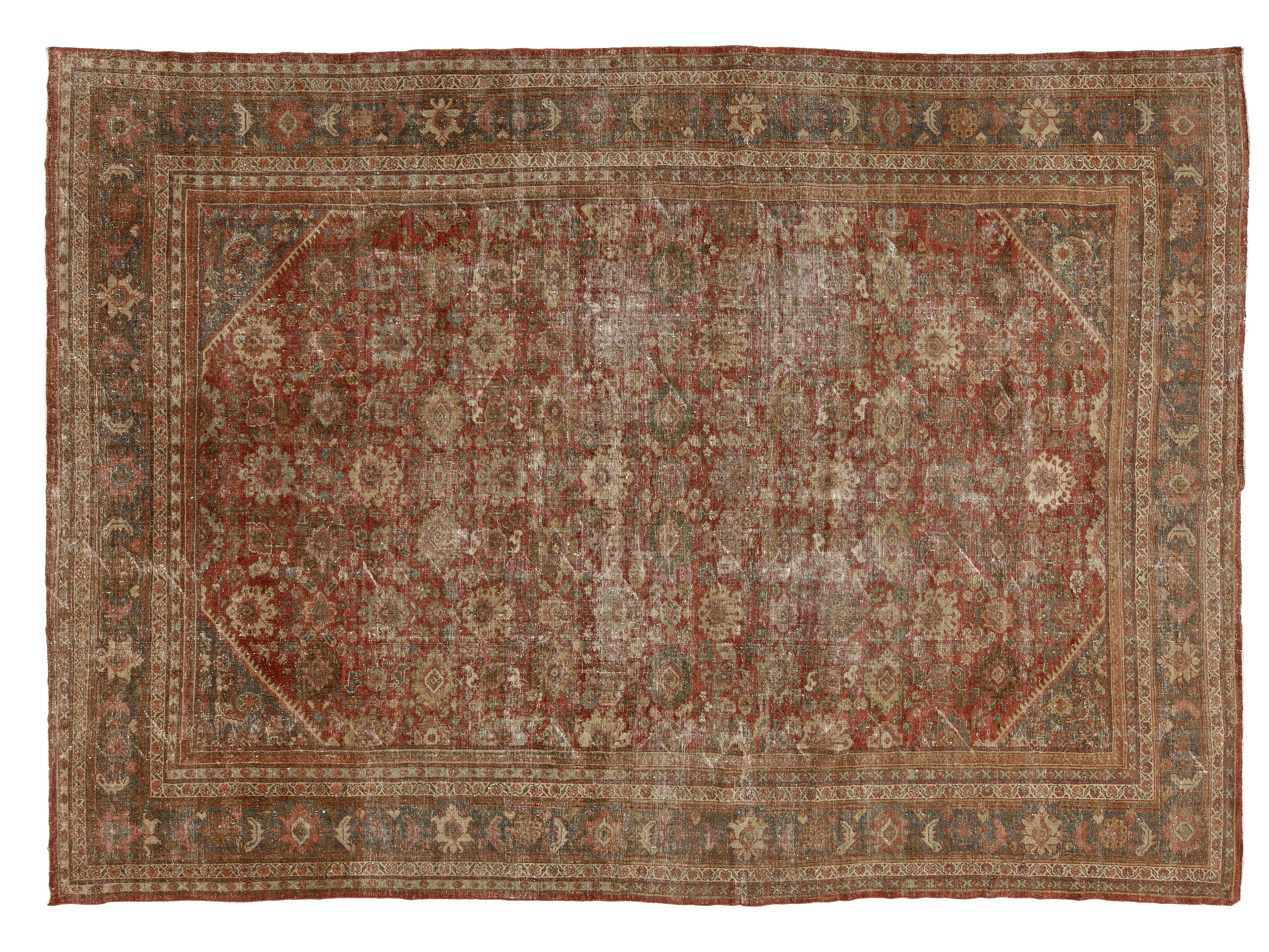 Antique Mahal Wool Rug 10 X 14