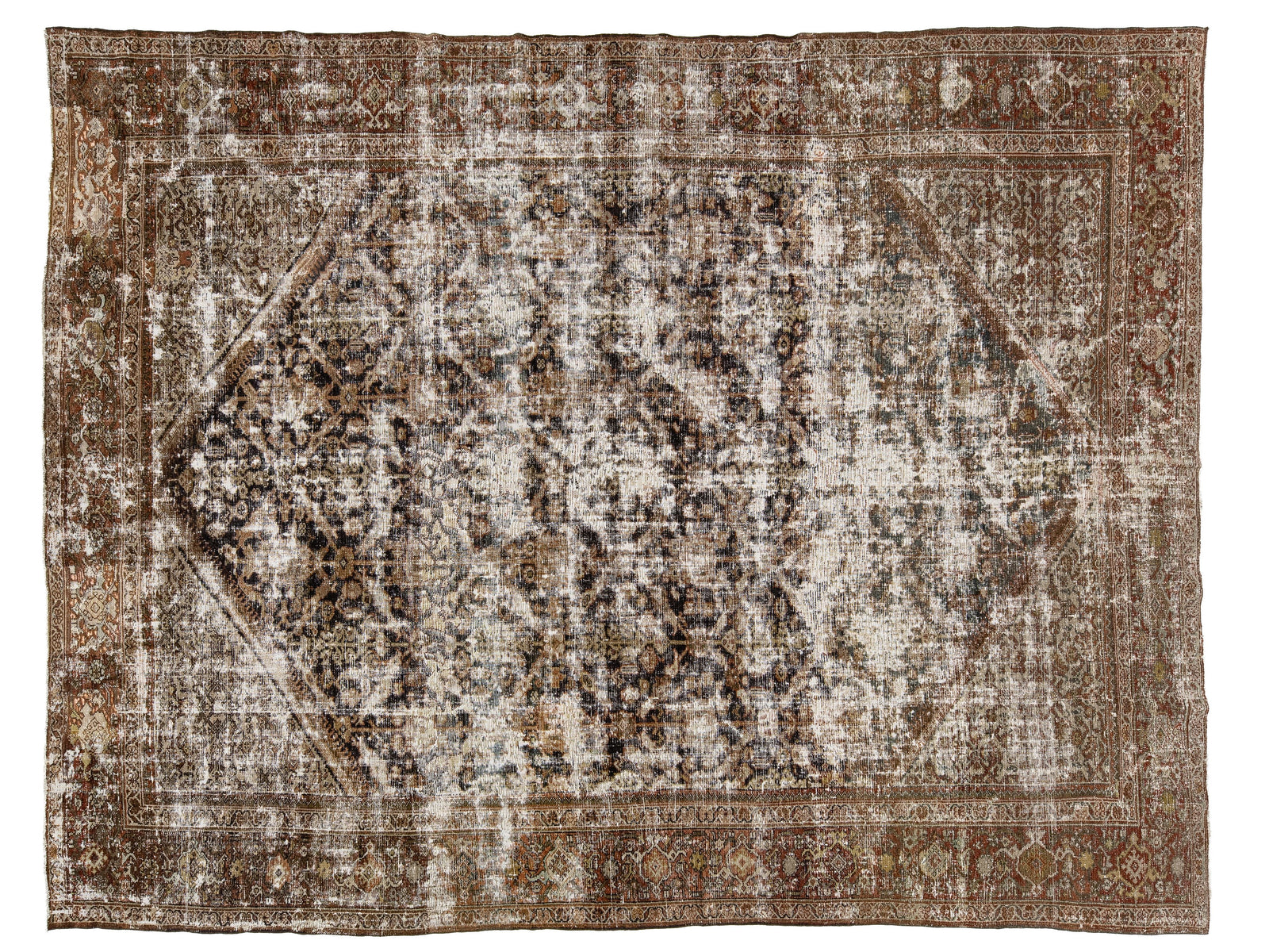 Antique Mahal Wool Rug 9 X 11