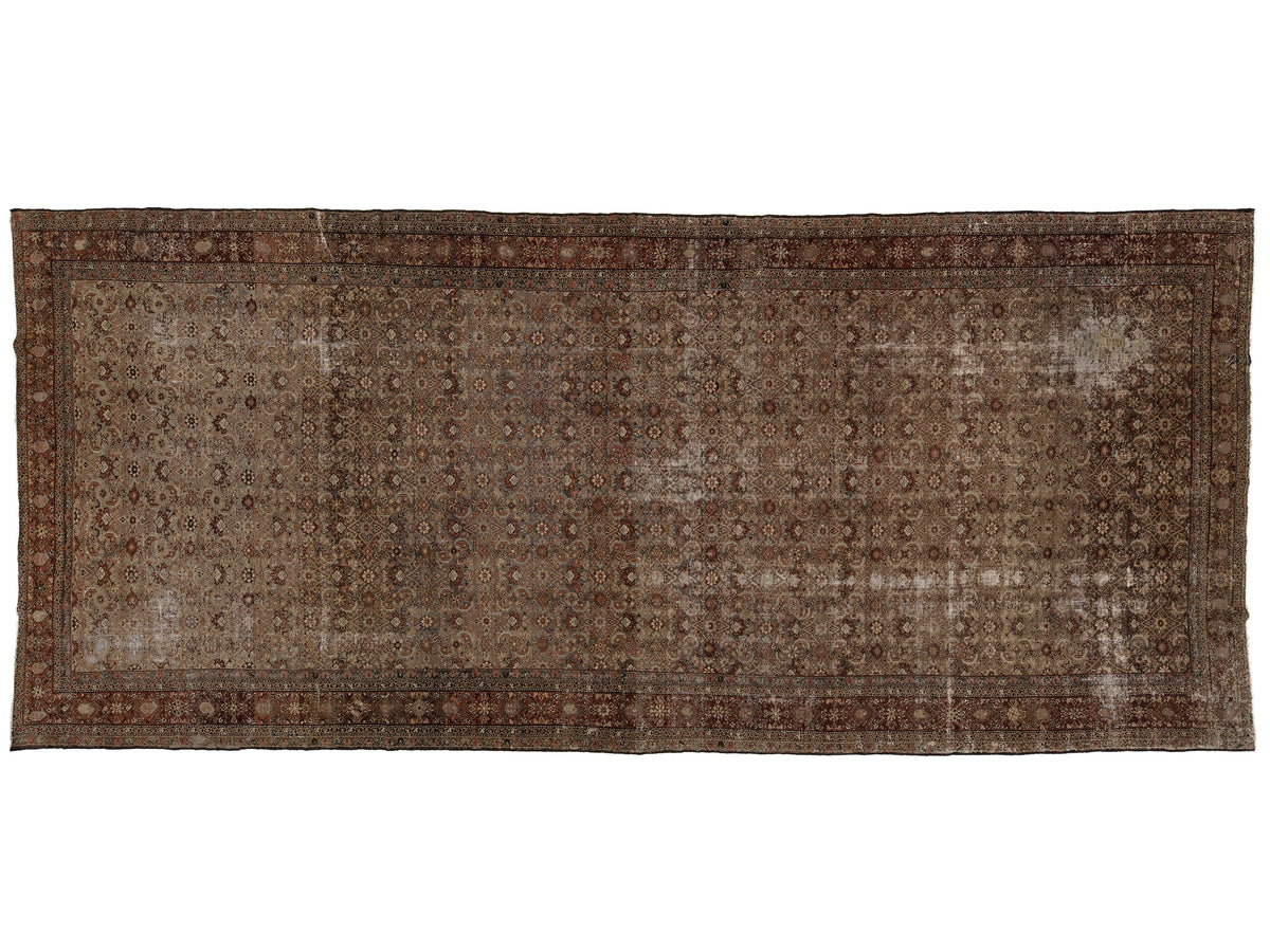 Antique Hamadan Wool Rug 7 X 16