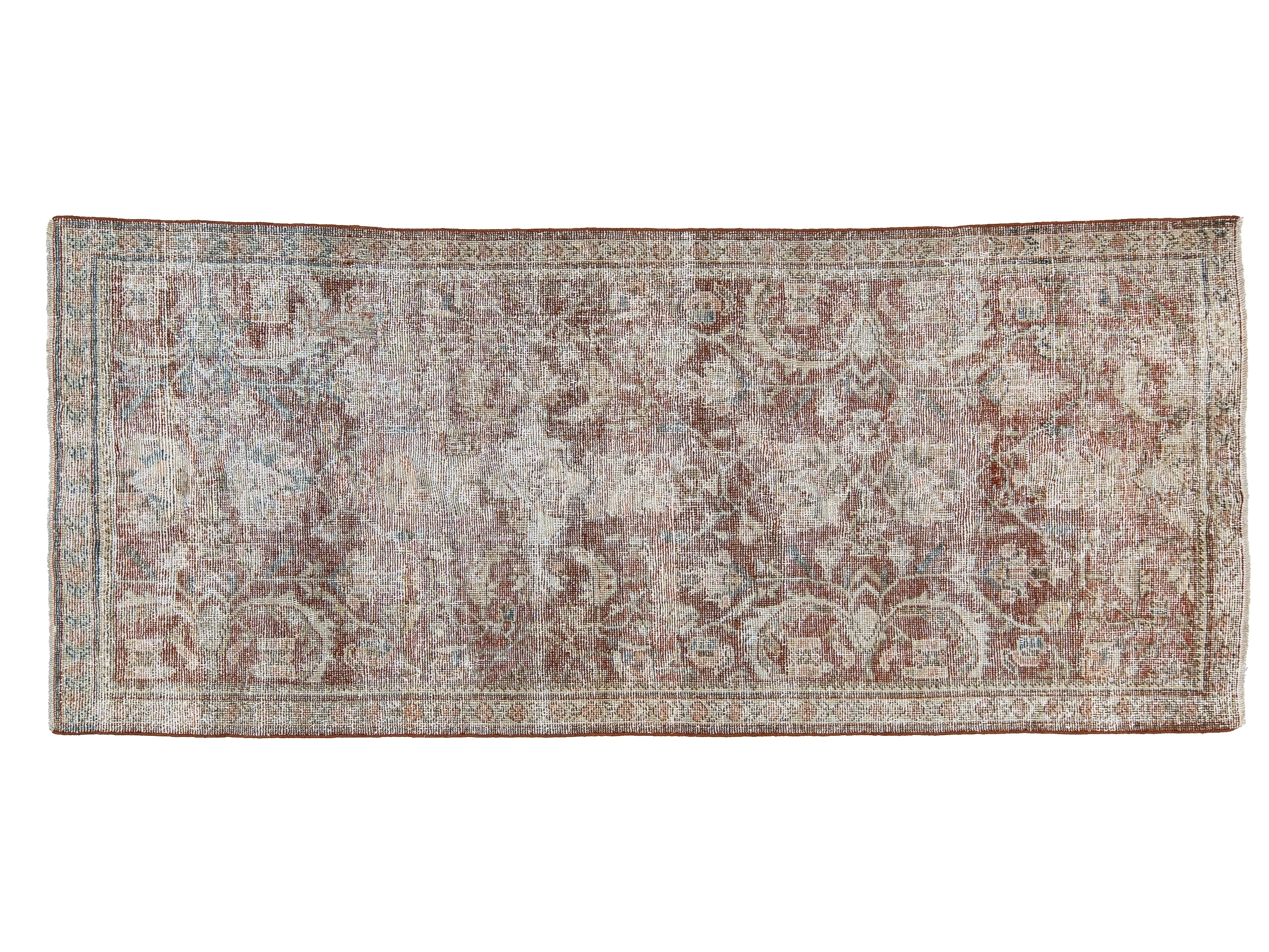 Antique Malayer Wool Runner 3 X 8