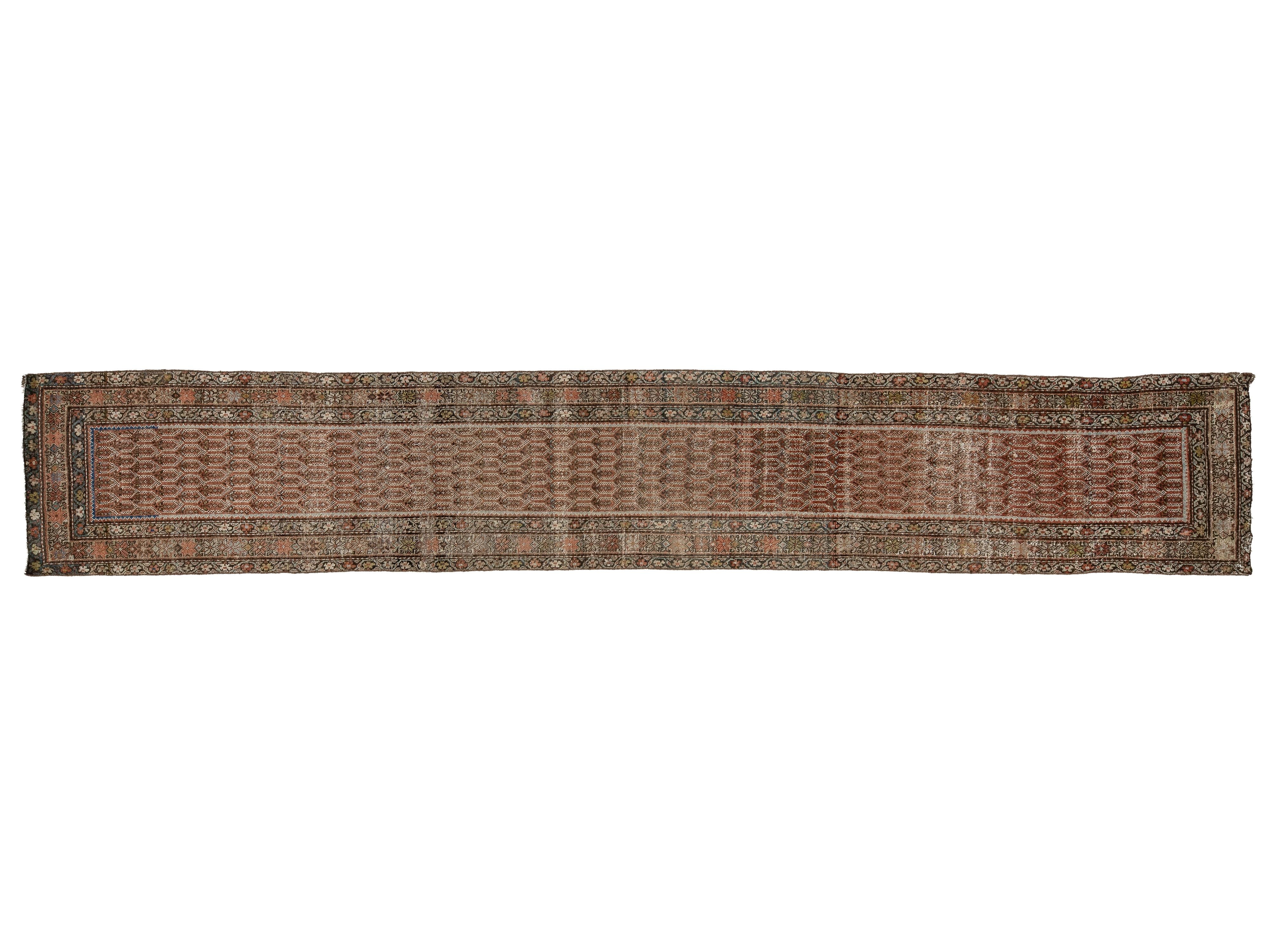 Antique Malayer Wool Runner 3 X 14