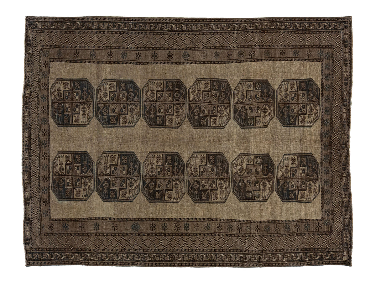 Antique Turkmen Wool Rug 8 X 10