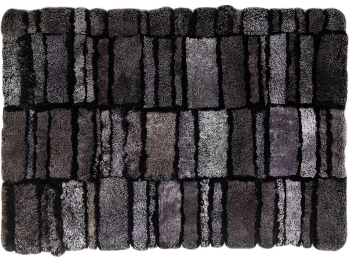 Modern Genuine Sheep Leather Custom Rug