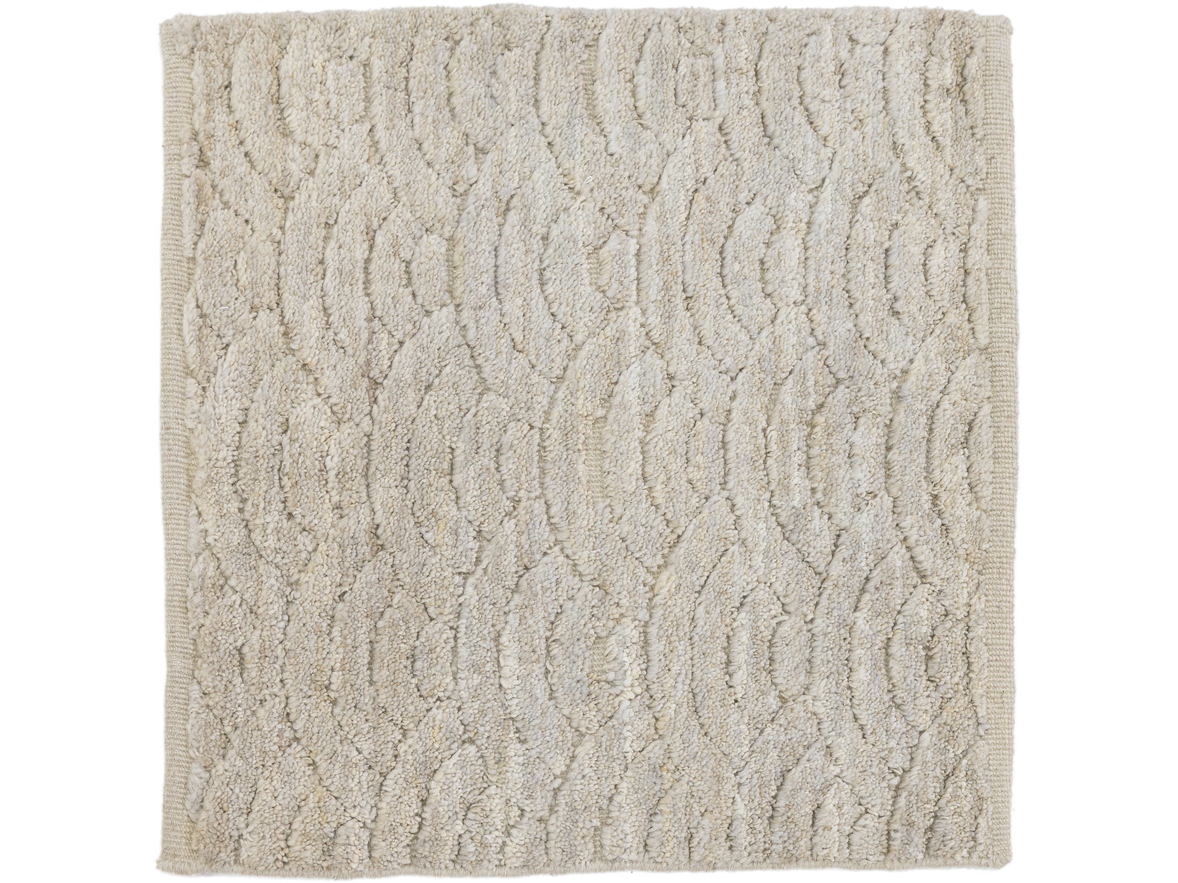 Modern Moroccan Wool Custom Rug