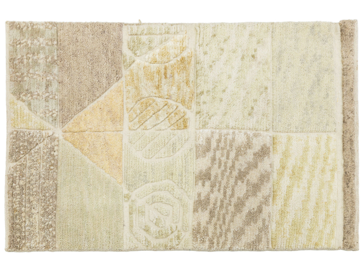 Modern Scandinavian Wool and Silk Custom Rug