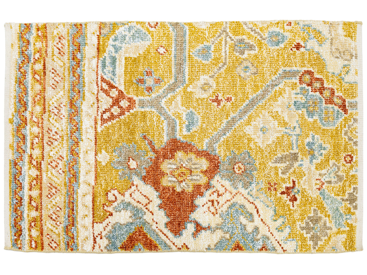 Modern Oushak Wool and Silk Custom Rug