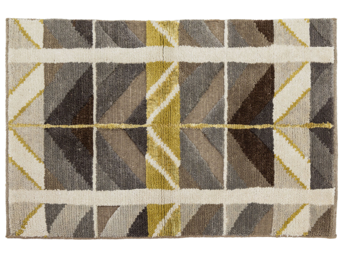 Modern Scandinavian Wool and Silk Custom Rug