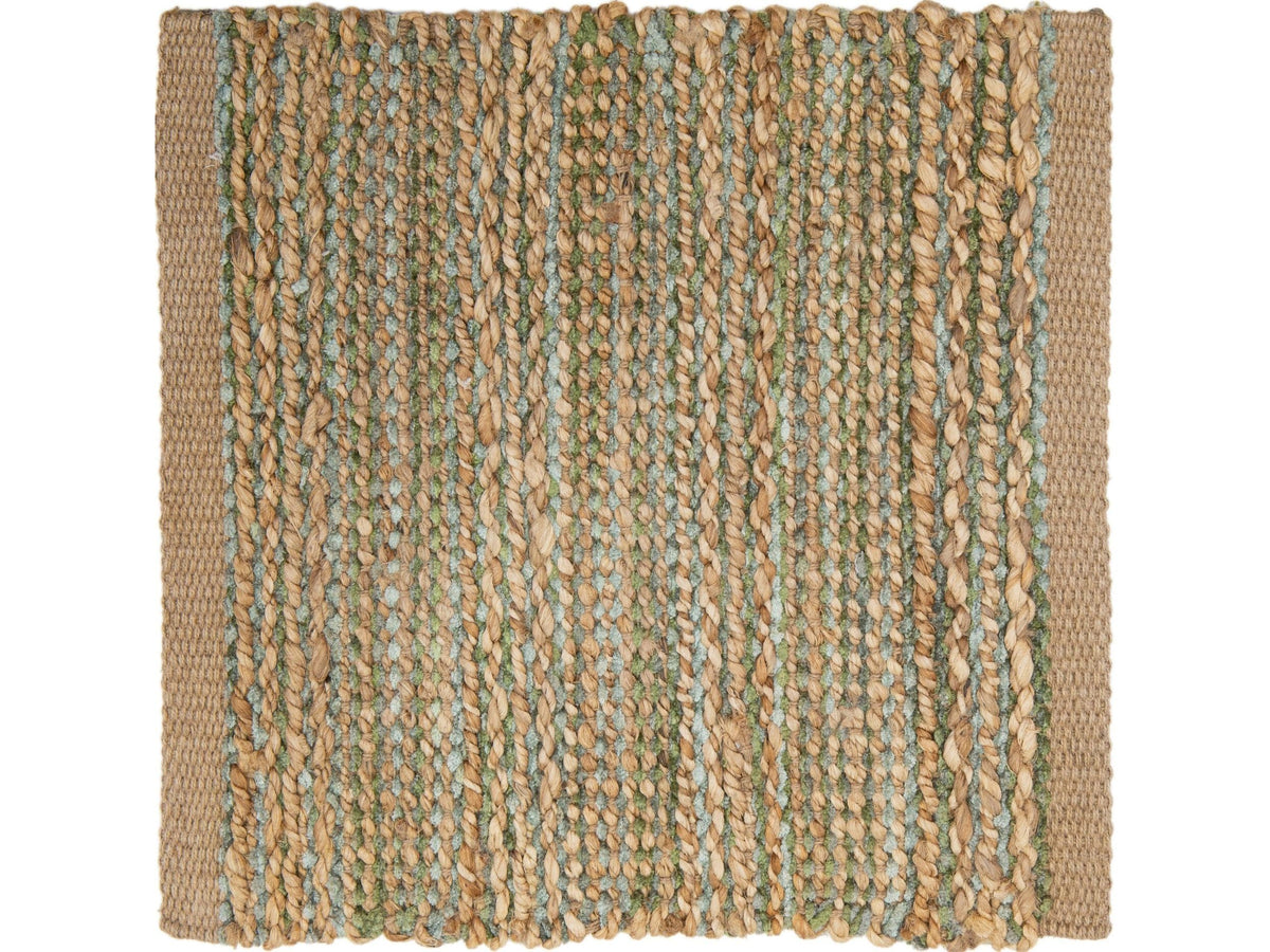 Modern Textured Jute and Rayon Custom Rug